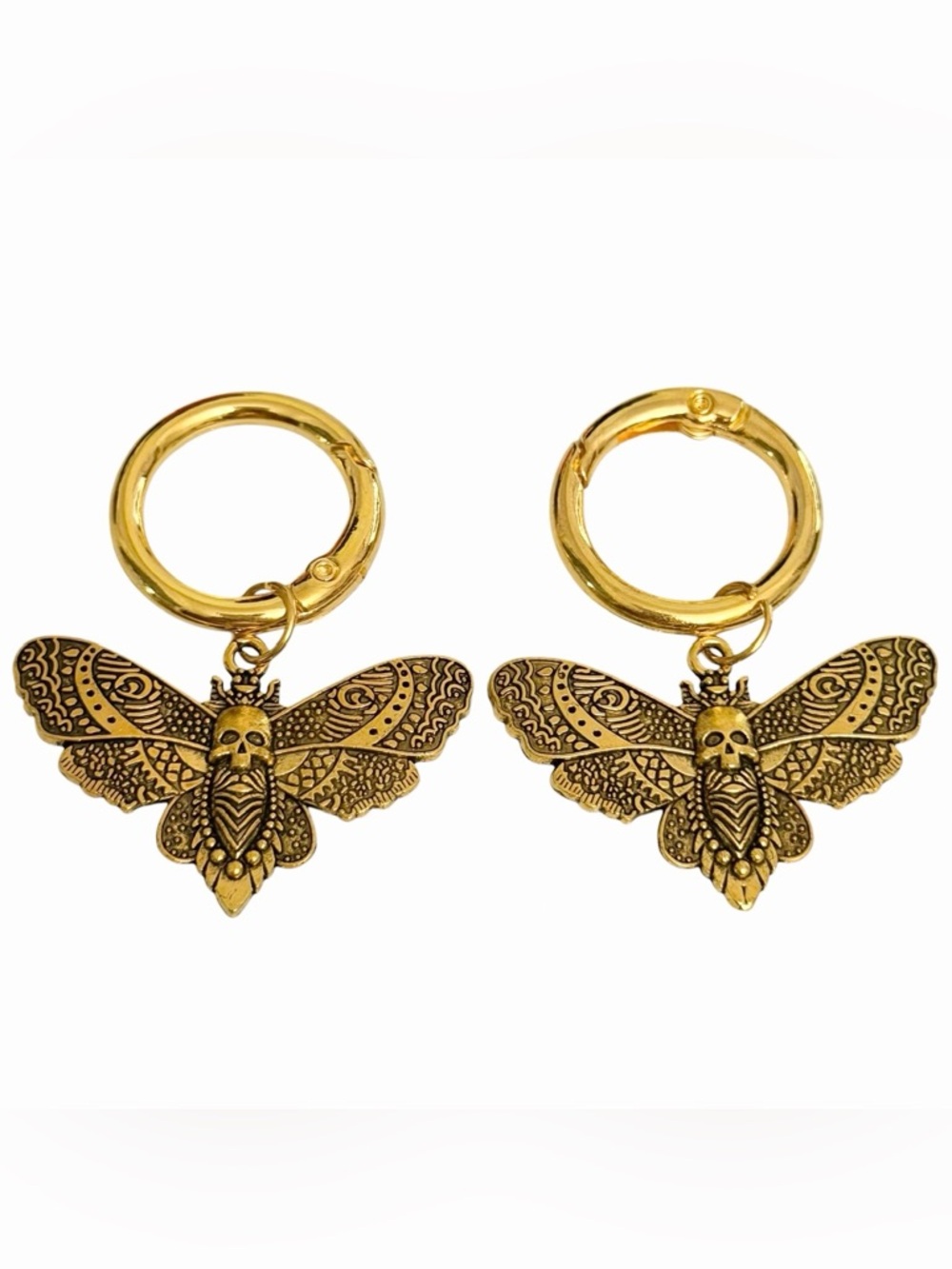 Shoe Boot Charms Nightmare Death Moth Brass-Toned Skull